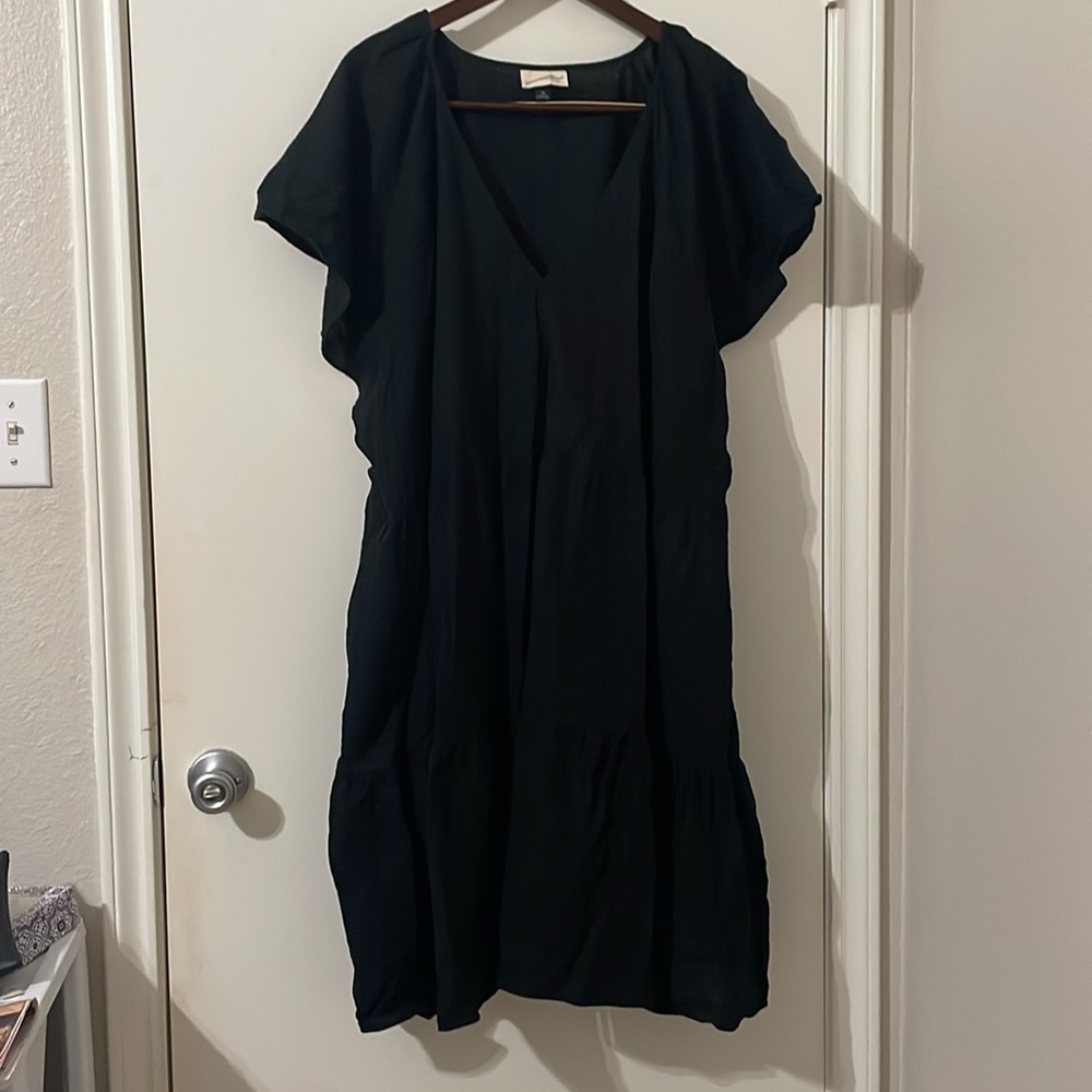 Universal Thread Women's Flutter Short Sleeve Mini Skater Dress, Size 4X - Black - Picture 2 of 9